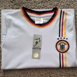 Germany Soccer Kids Jersey - White with Black/Red/Yellow Trim